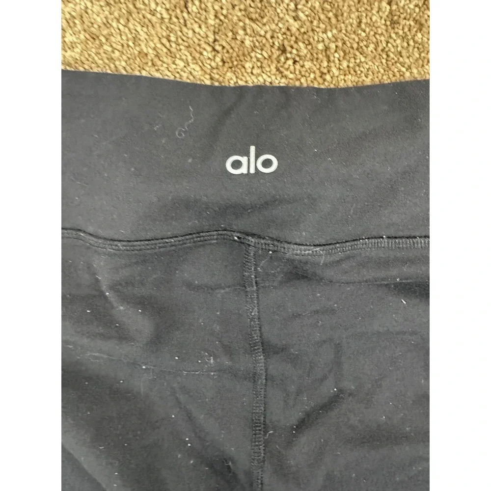 Alo Yoga Womens Black Mesh Moto Mixed Media‎ Activewear Leggings Size Small?